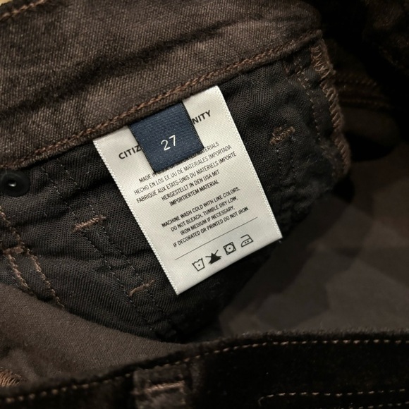 Citizens of Humanity Lilah High Rise Velvet Bootcut Pant Pony Dark Brown Size 27 - Picture 11 of 15